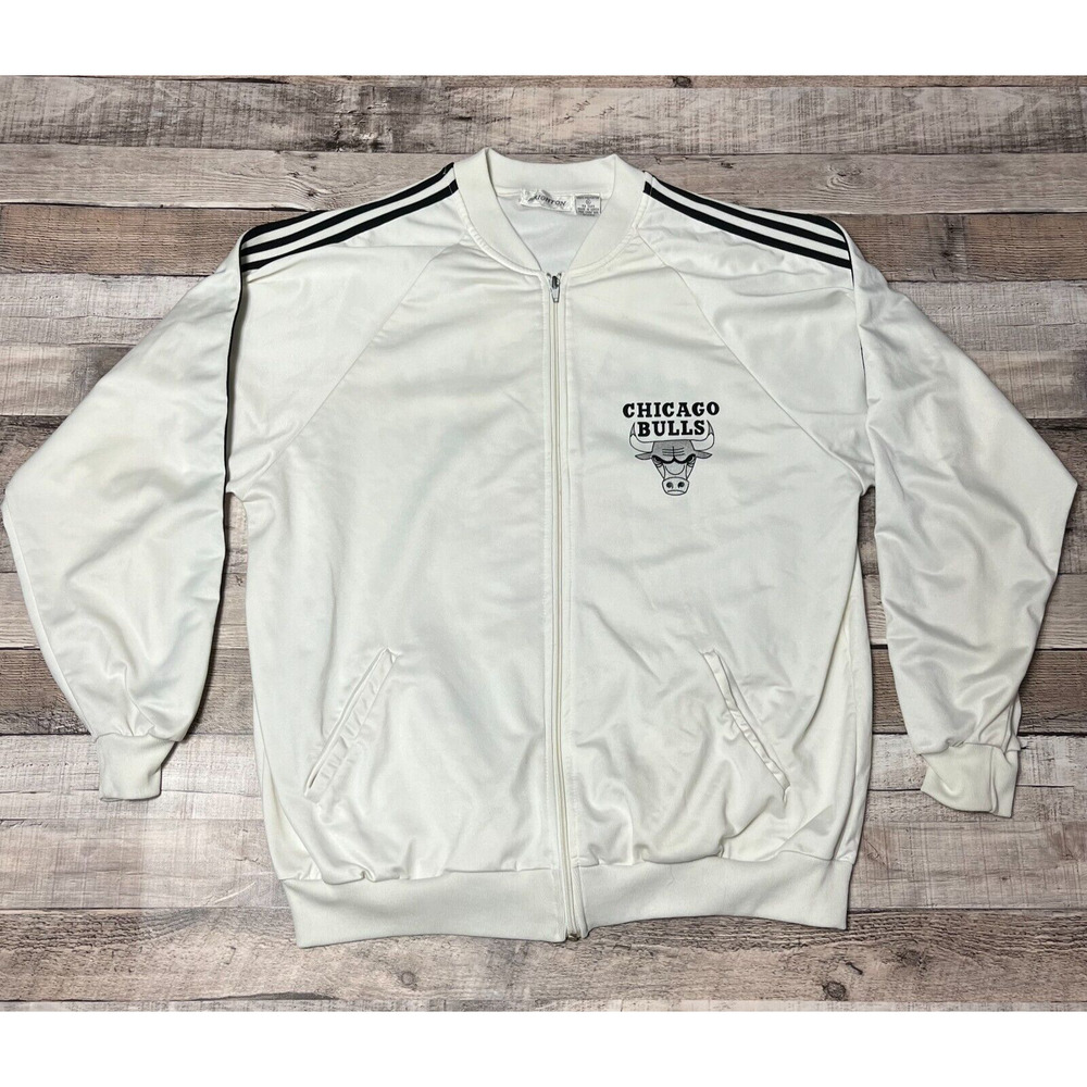 Chicago Bulls Jacket Men's XL White Michael Jordan NBA #23 Full Zip Sportswear